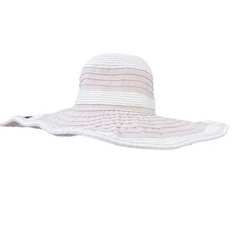 Womens Floppy Sun Hat Wide‎ Brim Beige Ivory BOHO Beach Vacation Pool Travel